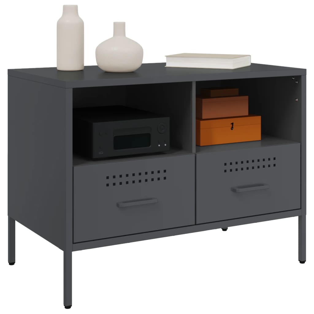Móveis de TV 2 pcs 68x39x50,5 cm aço antracite