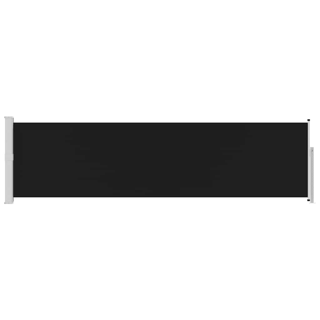 Toldo lateral retrátil para pátio 140x500 cm preto