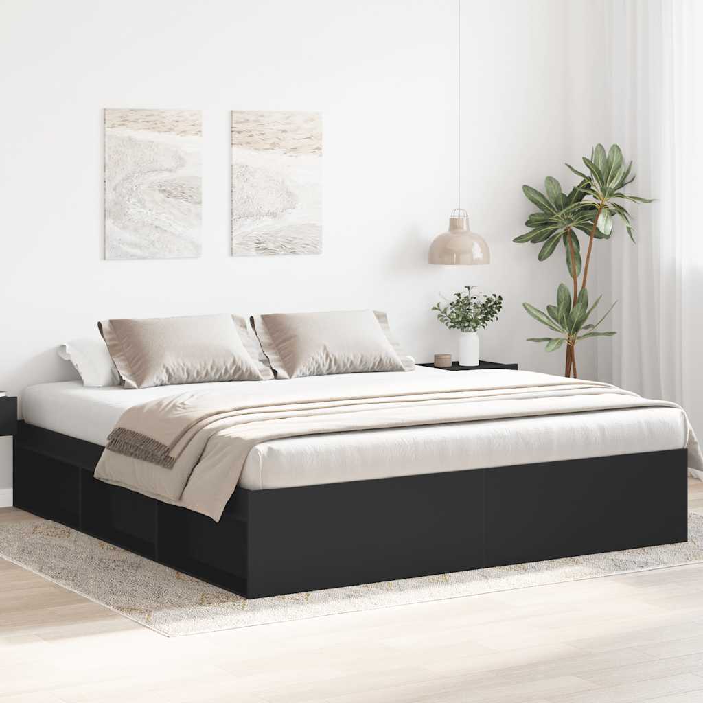 Estrutura de cama super king size 180x200 cm preto