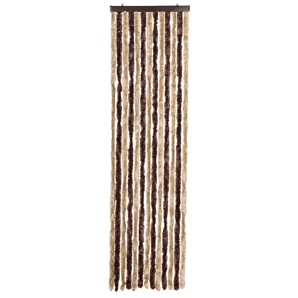 Cortina anti-insetos 56x200 cm chenille bege e castanho-claro