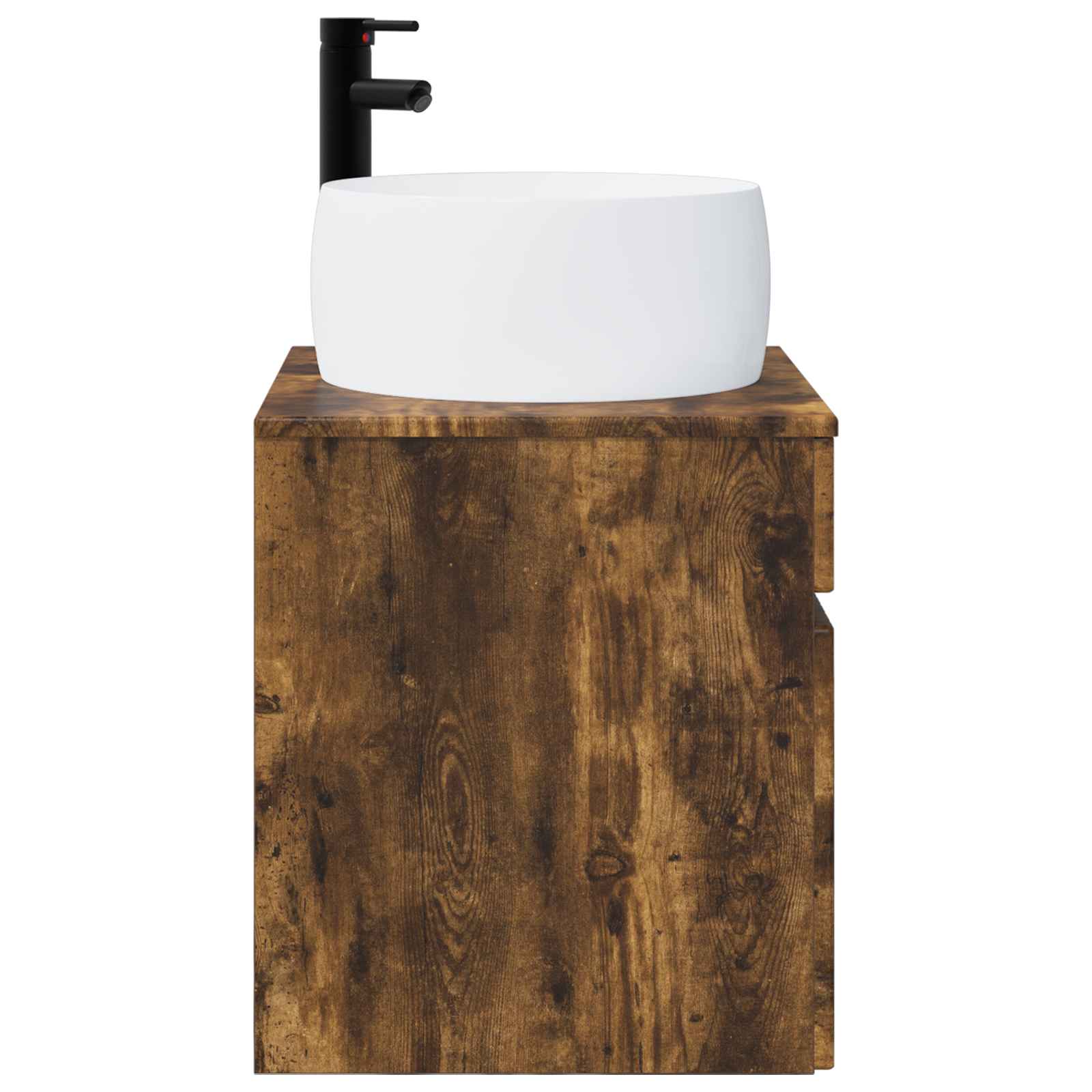 Vanidade de pia de parede carvalho fumado 49 x 44,5 x 66 cm