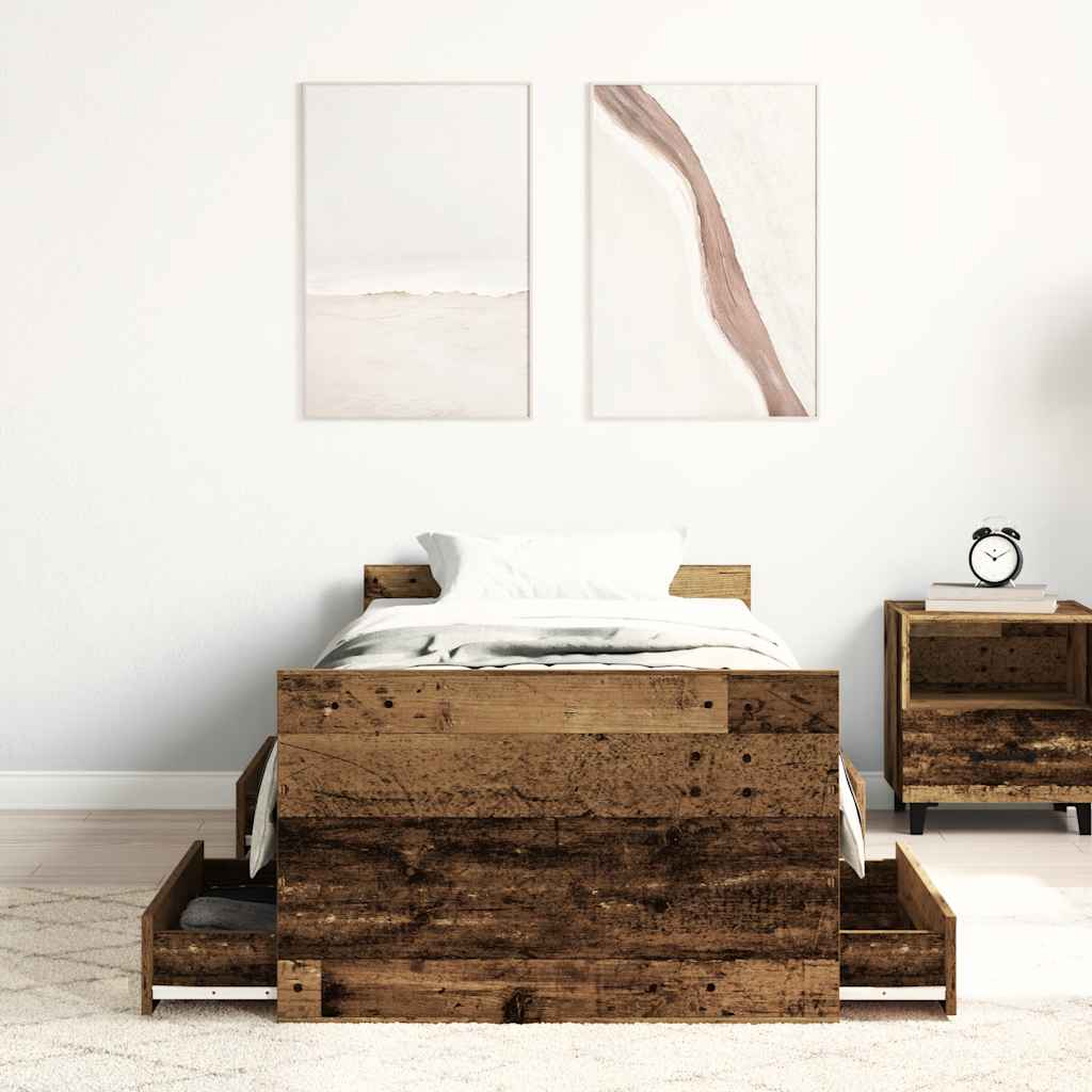 Estrutura de cama sem colchão 90x200cm derivados de madeira