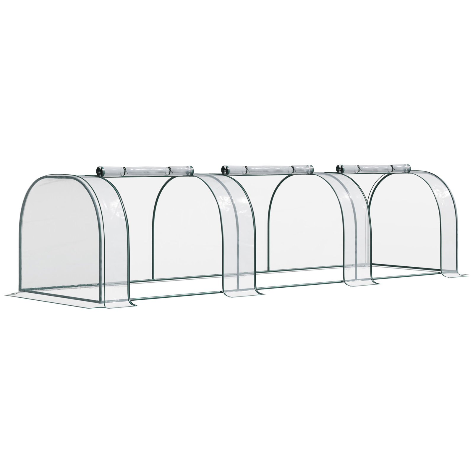 Estufa para jardim estufa pequena para cultivo de plantas com 3 janelas 350x100x80 cm transparente e verde
