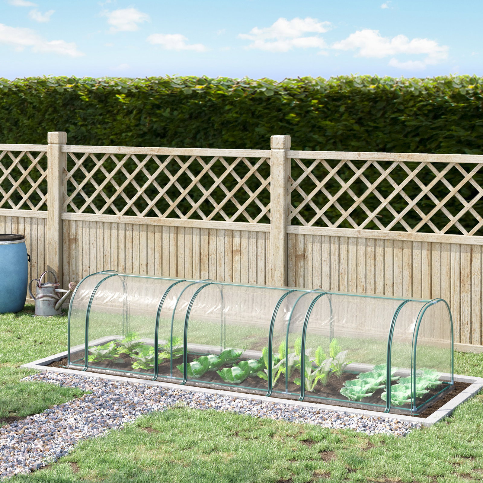 Estufa para jardim estufa pequena para cultivo de plantas com 3 janelas 350x100x80 cm transparente e verde