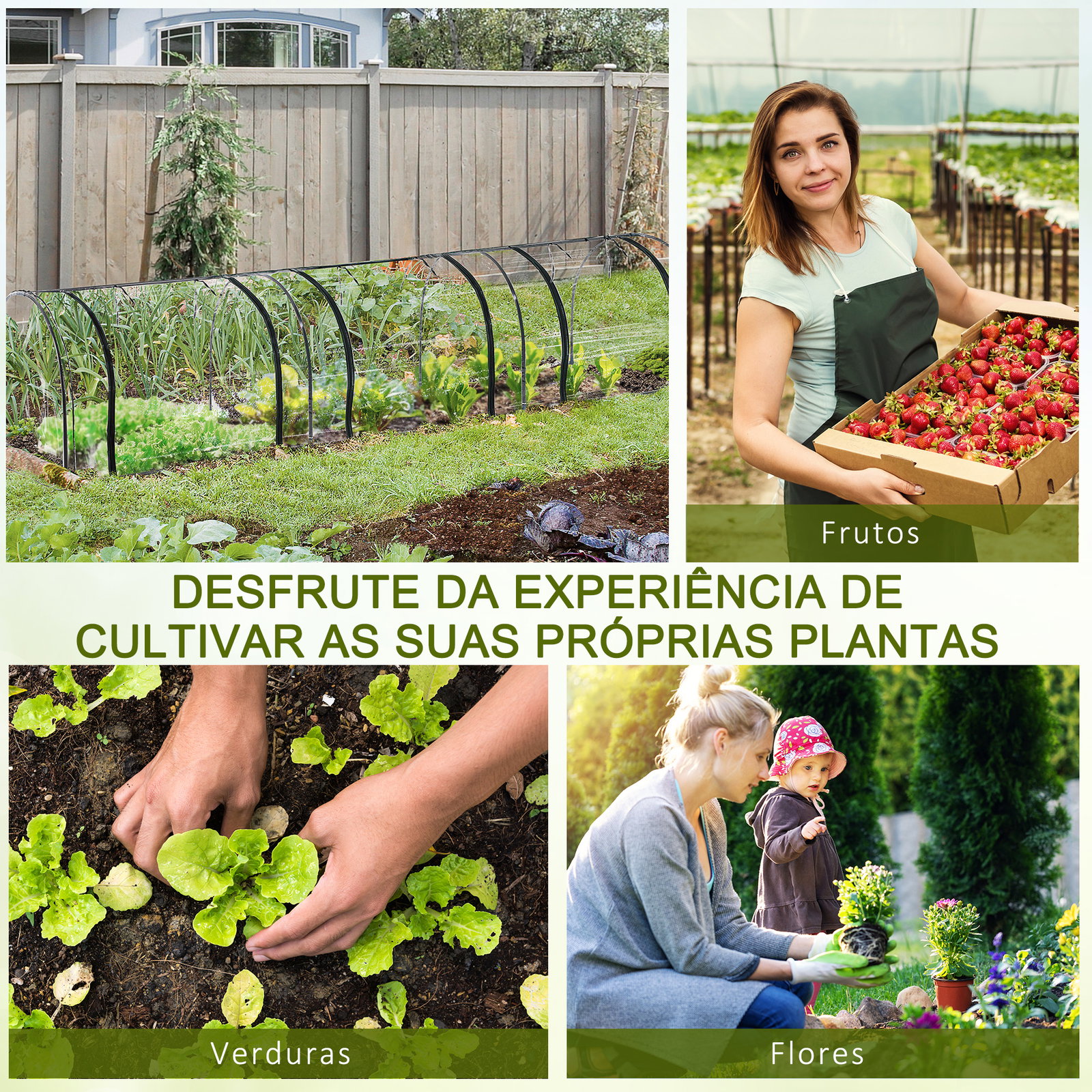 Estufa para jardim estufa pequena para cultivo de plantas com 3 janelas 350x100x80 cm transparente e verde