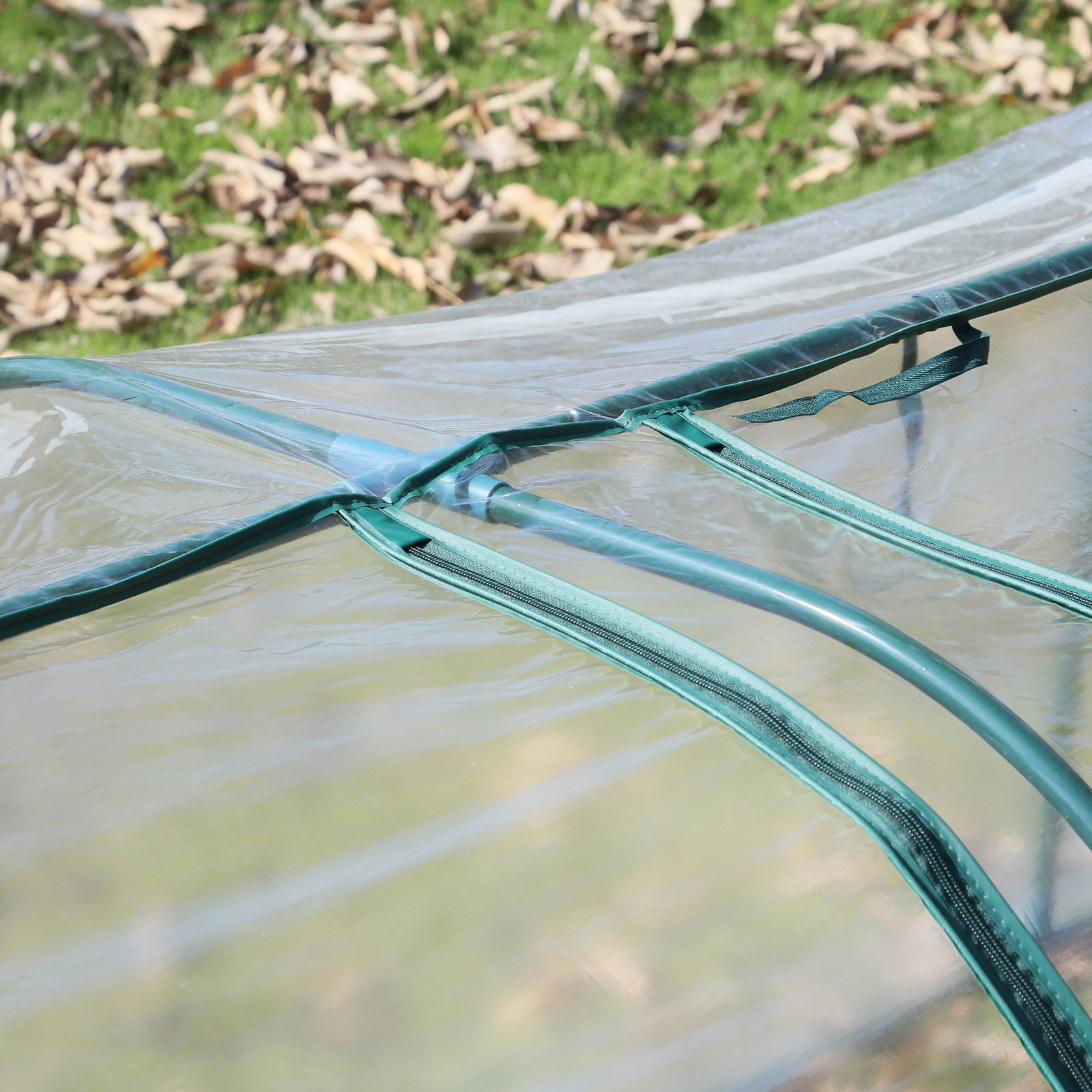 Estufa para jardim estufa pequena para cultivo de plantas com 3 janelas 350x100x80 cm transparente e verde