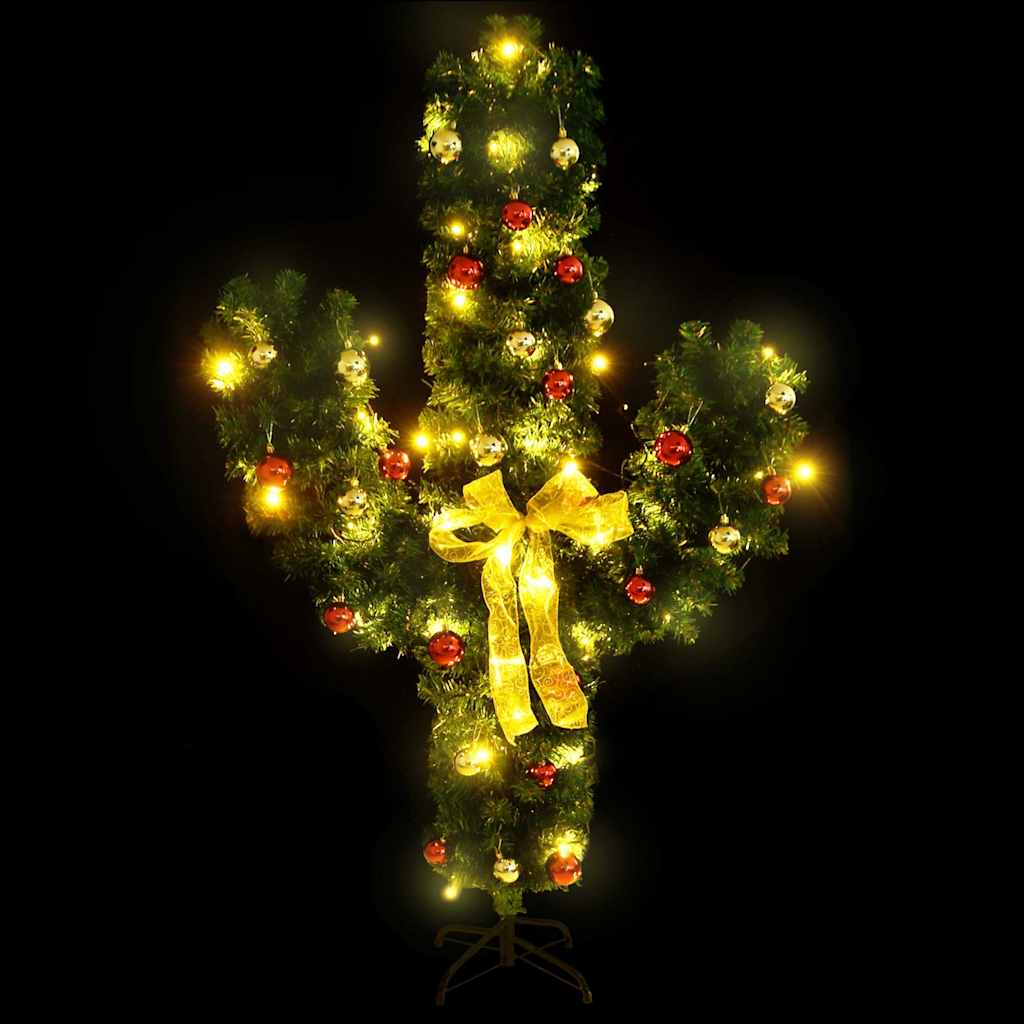 Cato de natal com suporte e leds PVC 210 cm verde