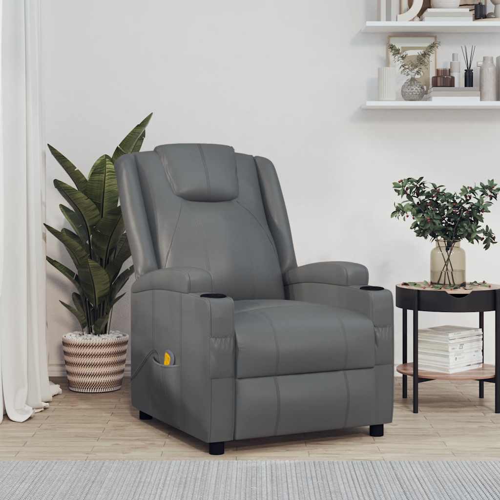 Poltrona de massagens couro artificial antracite