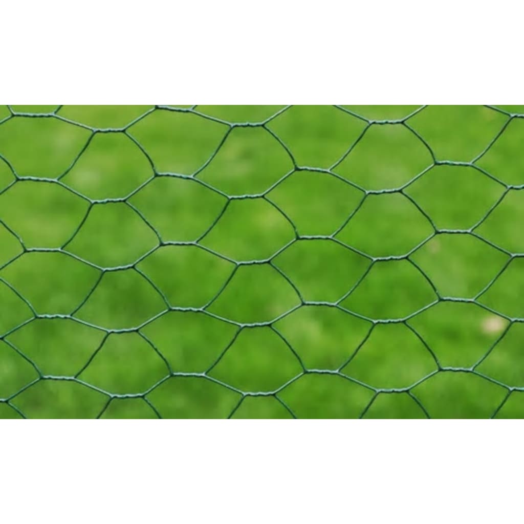 Cerca de arame galinheiro c/ revestimento em PVC 25x0,5 m verde