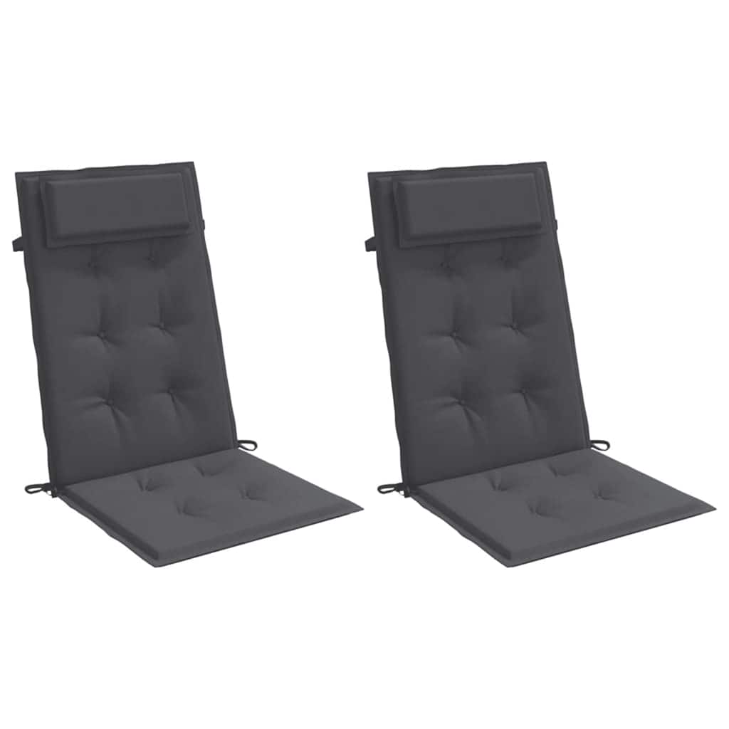 Almofadões p/ cadeira encosto alto 2pcs tecido oxford antracite
