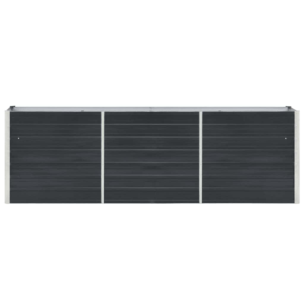 Canteiro elevado jardim aço galvanizado 240x40x77 cm antracite