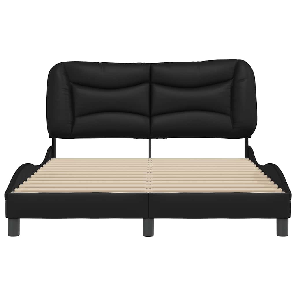 Estrutura de cama sem colchão hvar 140x190 cm couro artificial preto