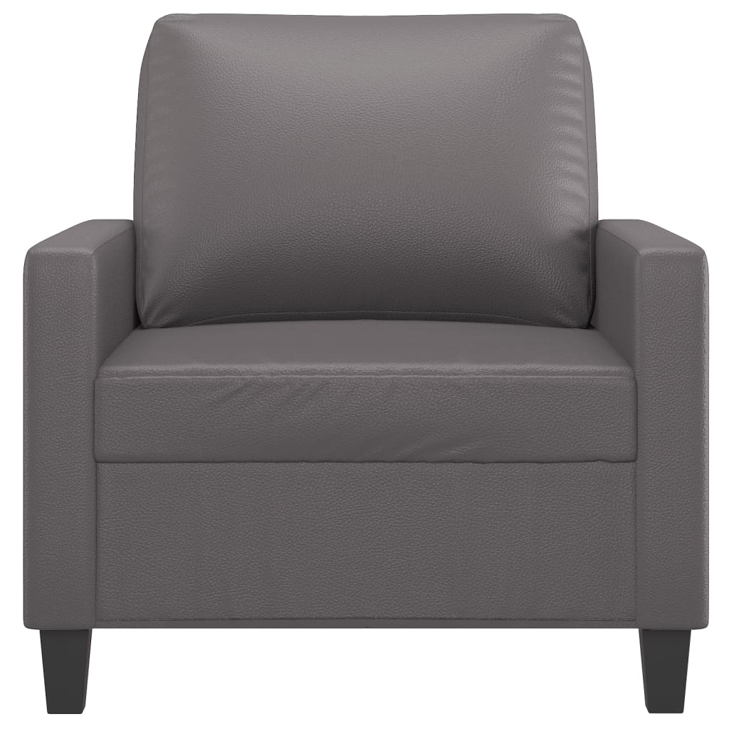 Poltrona 60 cm couro artificial cinzento