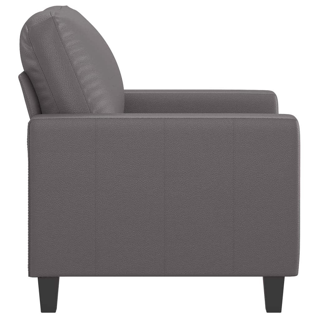 Poltrona 60 cm couro artificial cinzento