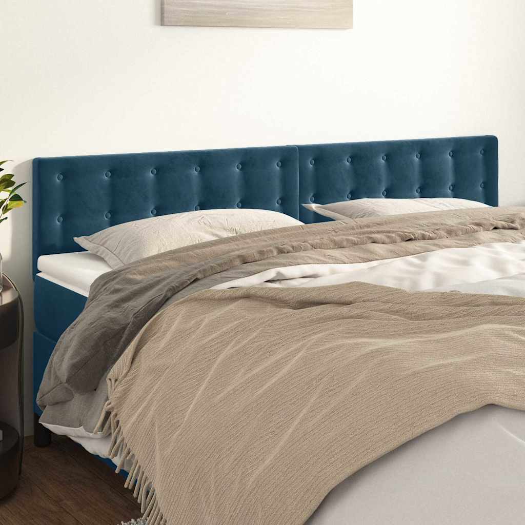Cabeceiras azul-escuro 180x5x78/88 cm veludo