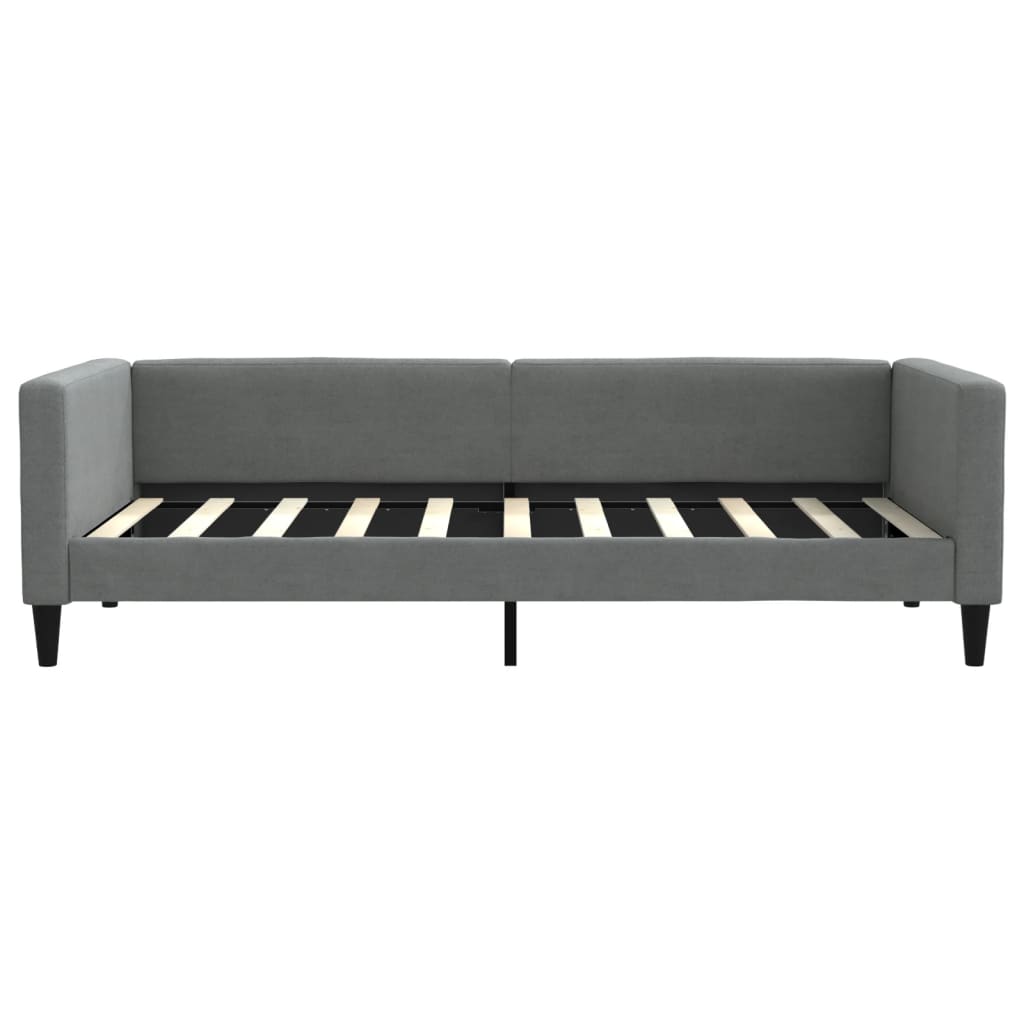 Sofá-cama com colchão 90x190 cm tecido cinzento-escuro