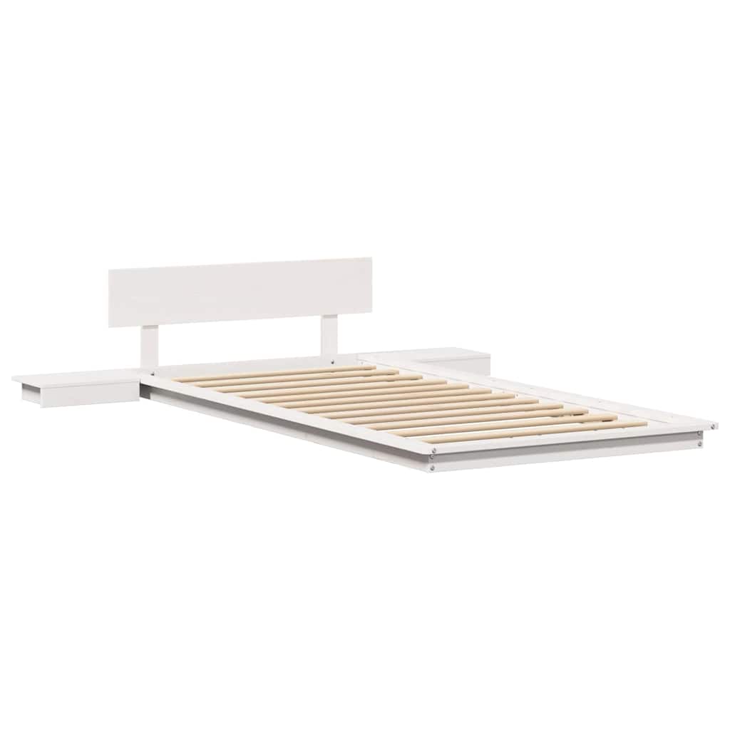 Estrutura da cama branco 80 x 200 cm madeira
