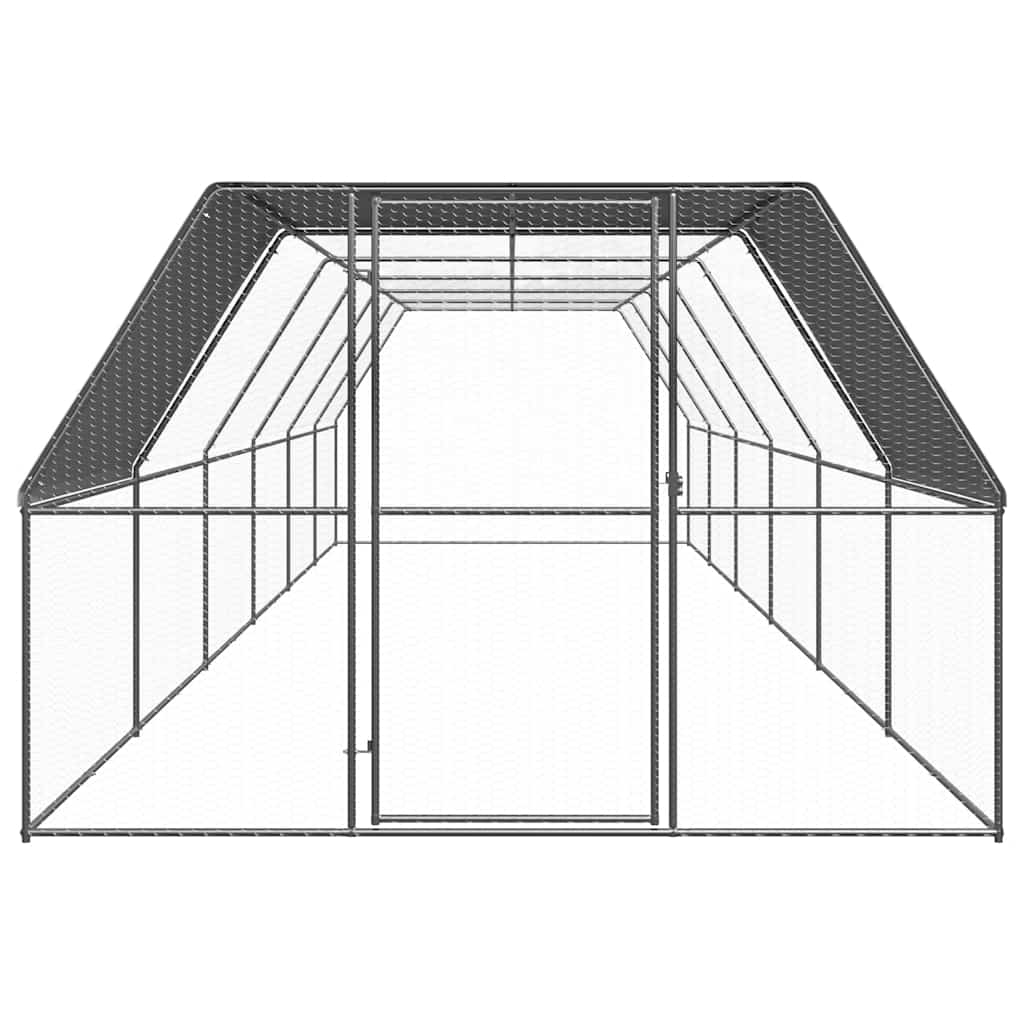 Galinheiro de exterior 3x12x2 m aço galvanizado