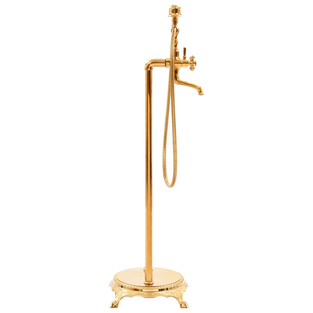 Torneira de pé para banheira aço inoxidável 99,5 cm dourado