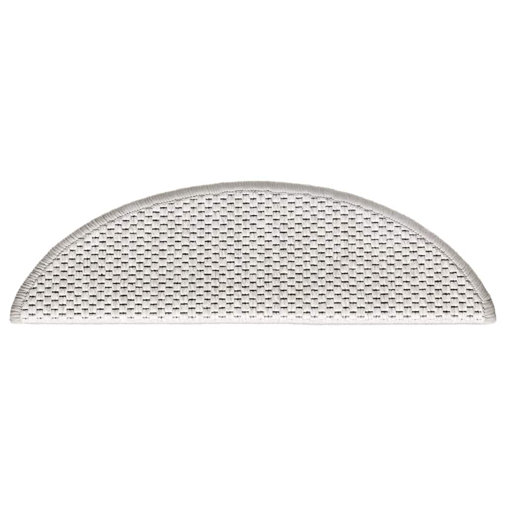 Tapetes escada adesivos aspeto sisal 15 pcs 56x17x3cm platinado
