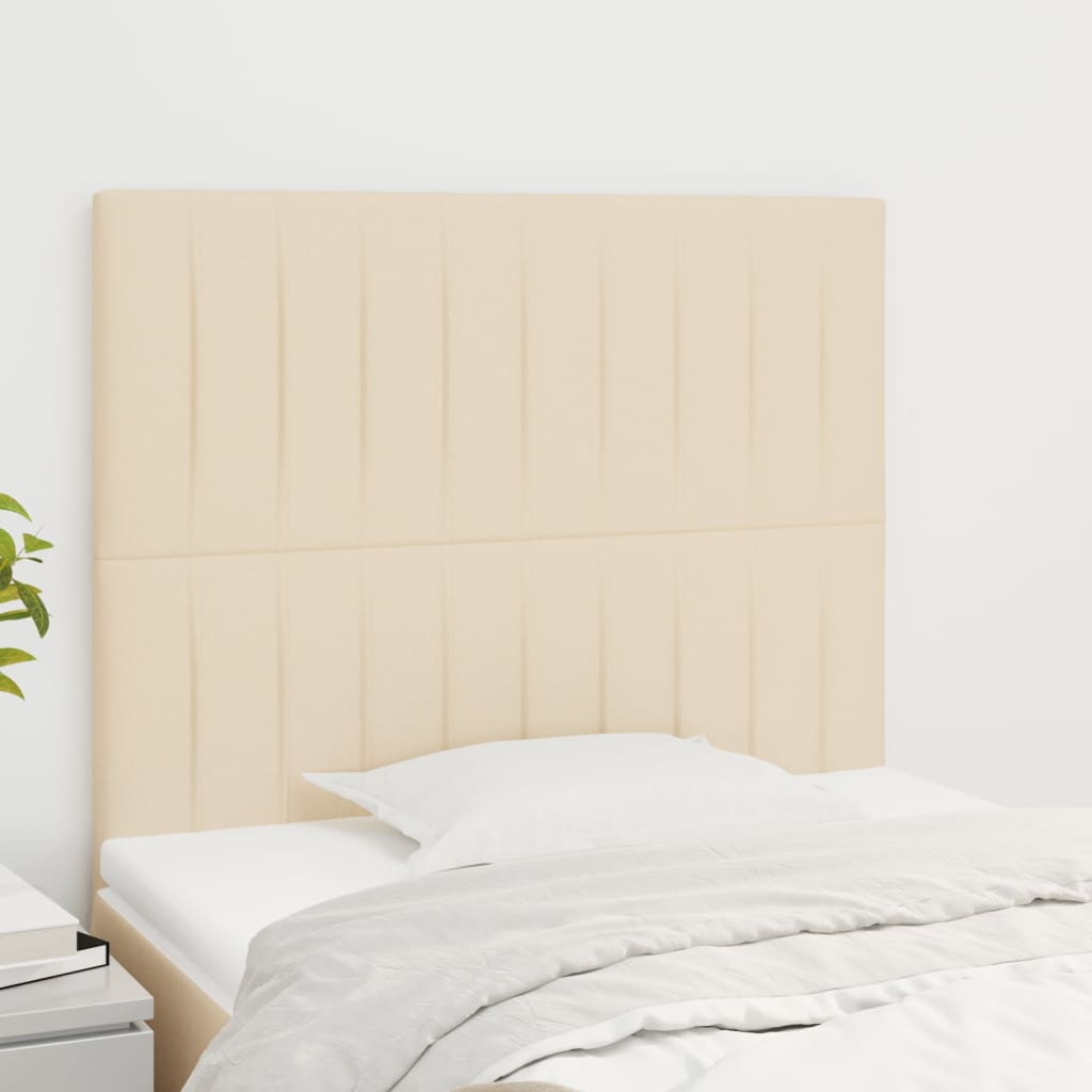 Cabeceira creme 100x5x118/128 cm tecido