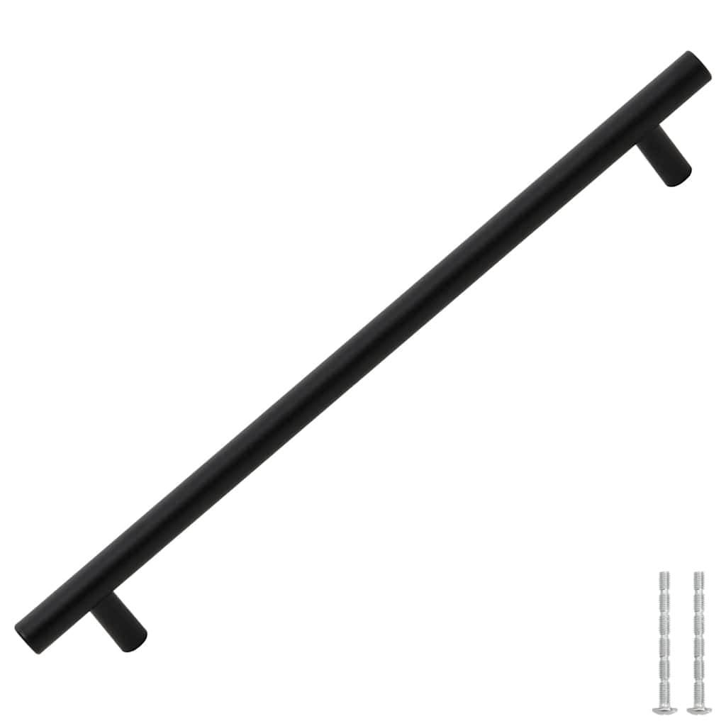 Puxadores para móveis 5 pcs 224 mm aço inoxidável preto
