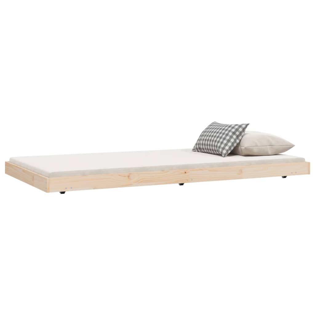 Estrutura de cama sem colchão 80x200 cm madeira de pinho maciça