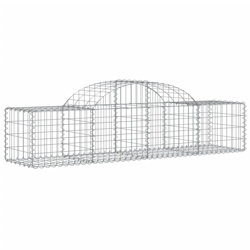 Cestos gabião arqueados 7 pcs 200x50x40/60 cm ferro galvanizado
