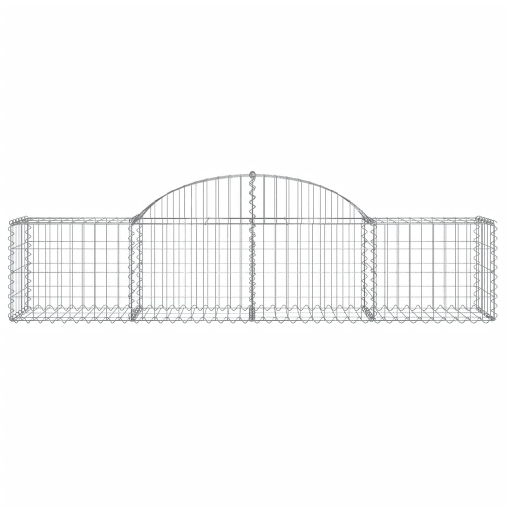 Cestos gabião arqueados 7 pcs 200x50x40/60 cm ferro galvanizado