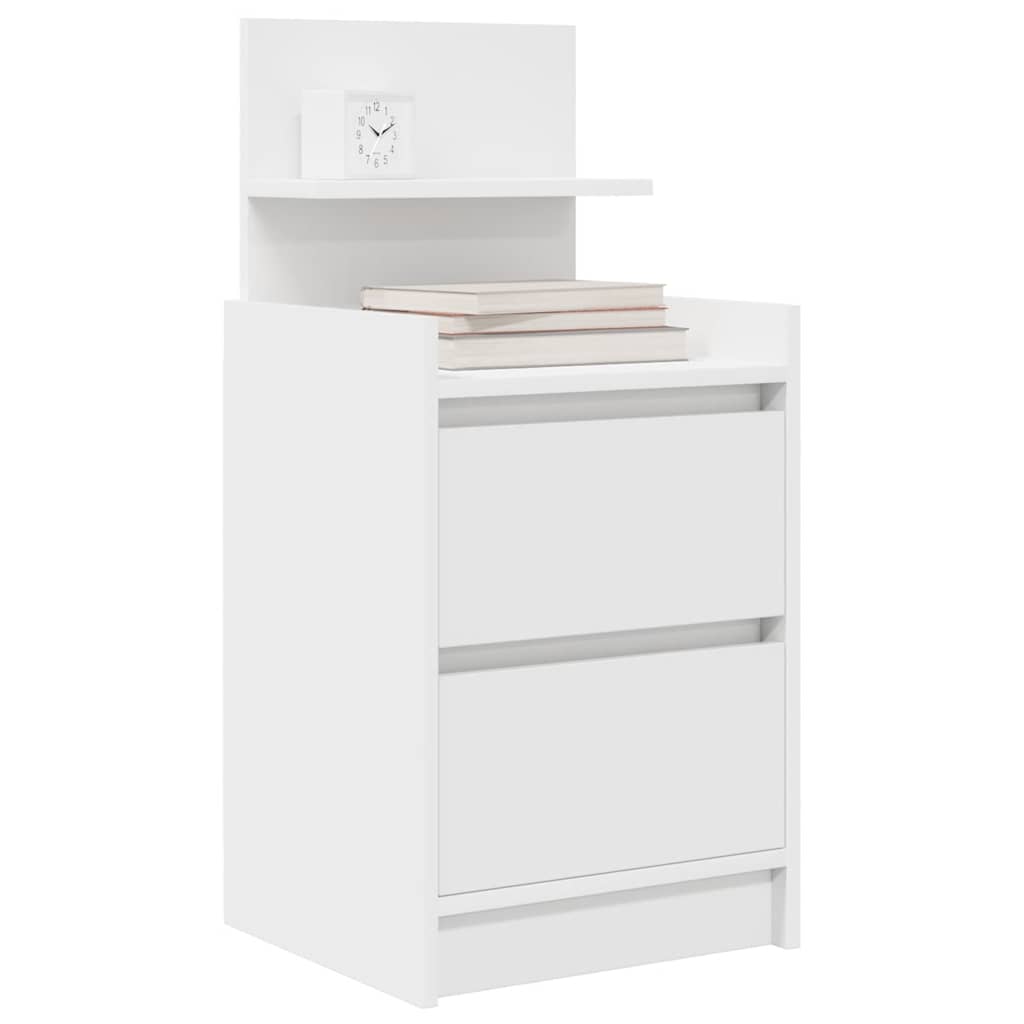 Mesas de cabeceira com 2 gavetas 2 pcs 38x34x80 cm branco