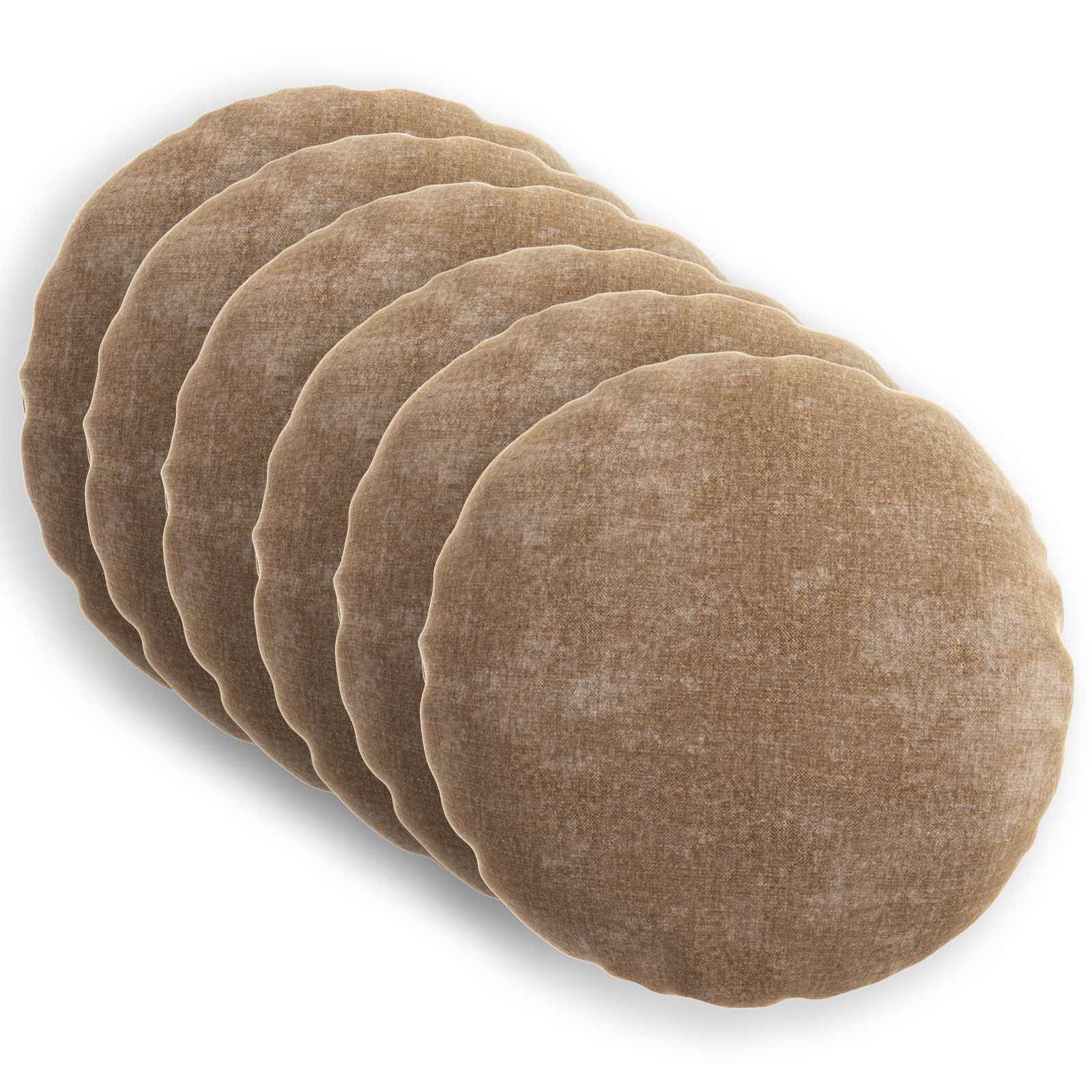 Capa almofada 6 unid. heerlen castanho ø 50 cm tecido chenille