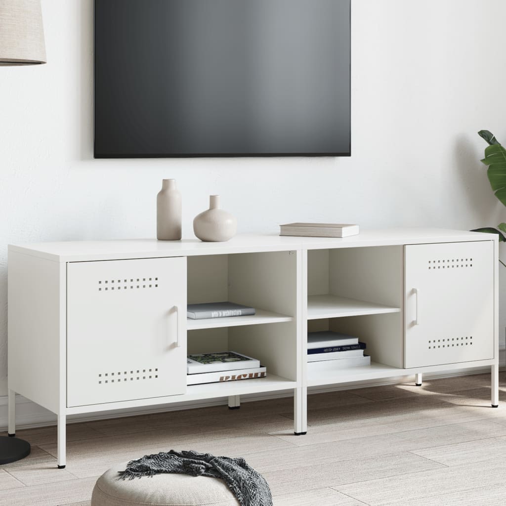 Móveis de TV 2 pcs 68x39x50,5 cm aço branco
