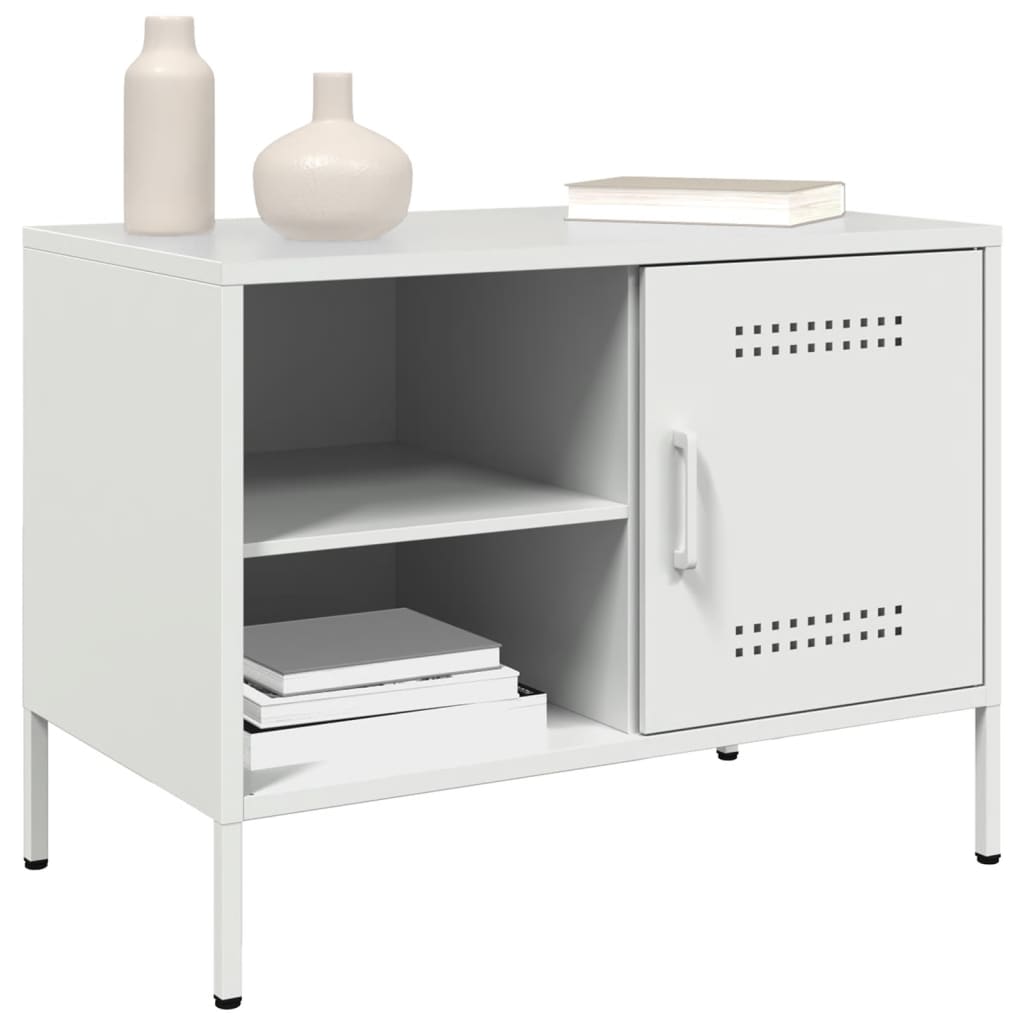 Móveis de TV 2 pcs 68x39x50,5 cm aço branco