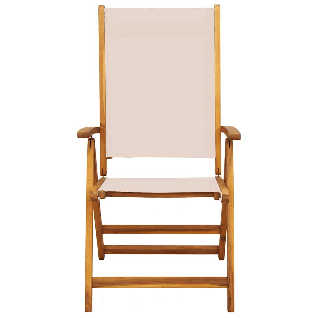 Cadeiras de jardim dobráveis 8 pcs acácia maciça e textilene