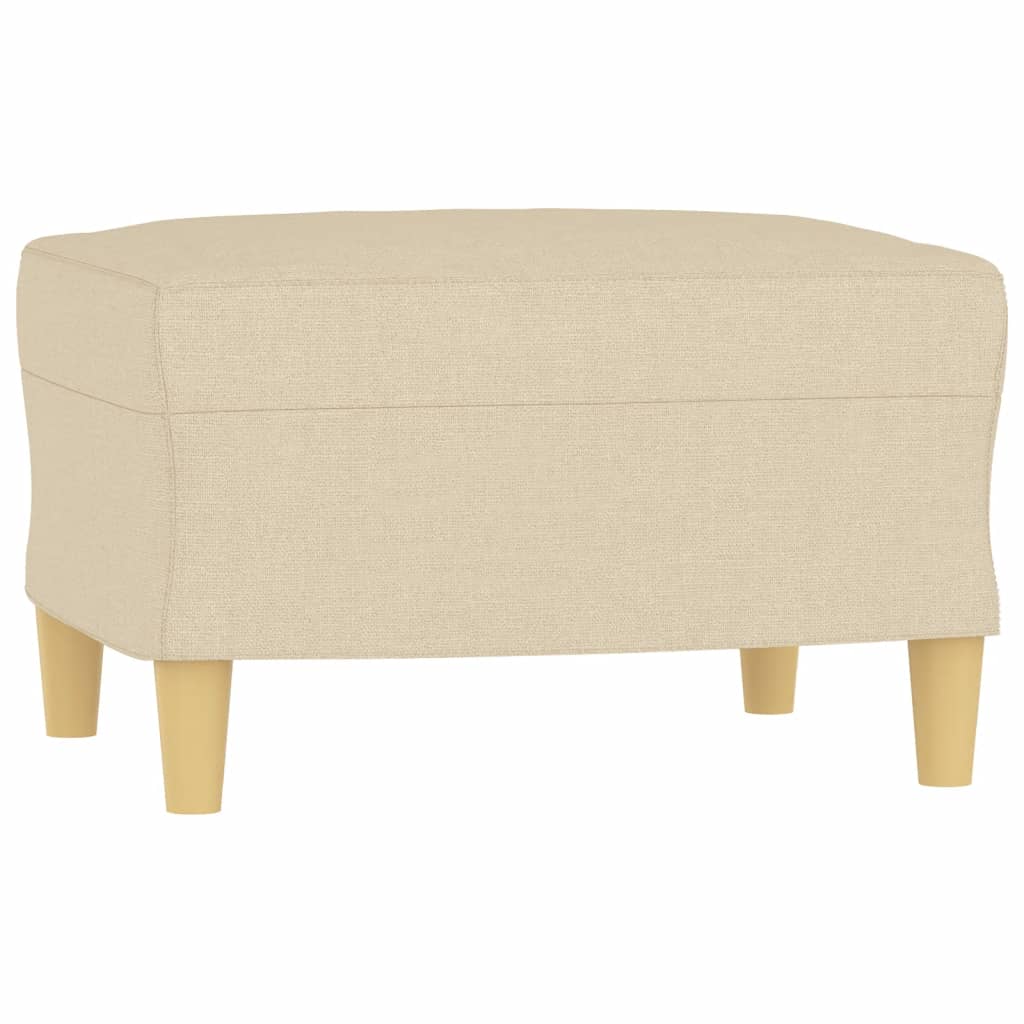 3 Pcs conjunto de sofás com almofadões tecido cor creme