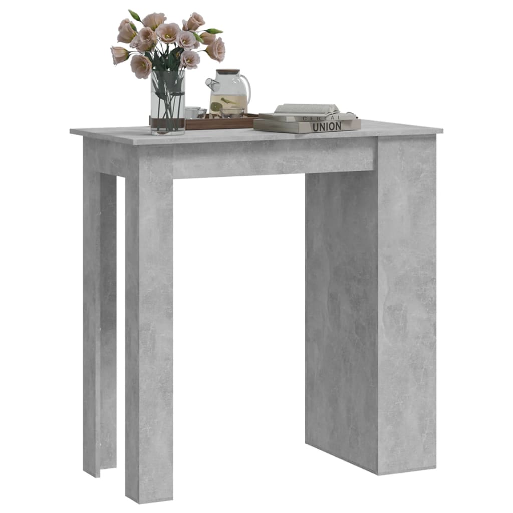 Mesa de bar com prateleira 102x50x103,5 cm cinza cimento