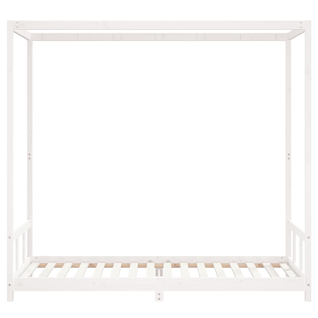 Estrutura de cama infantil 90x200 cm pinho maciço branco