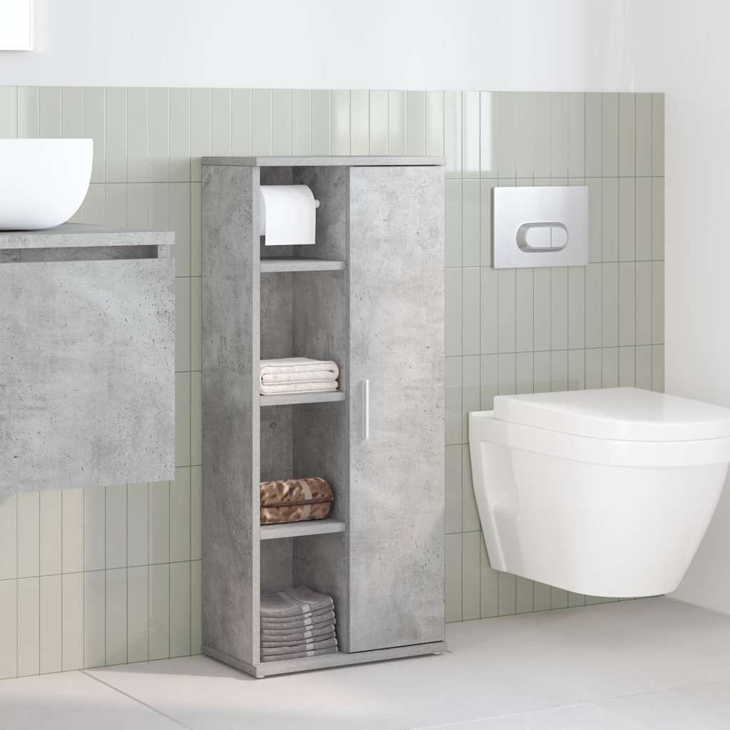 Móvel p/ casa banho c/ suporte rolos 39x22x90 cm cinza cimento