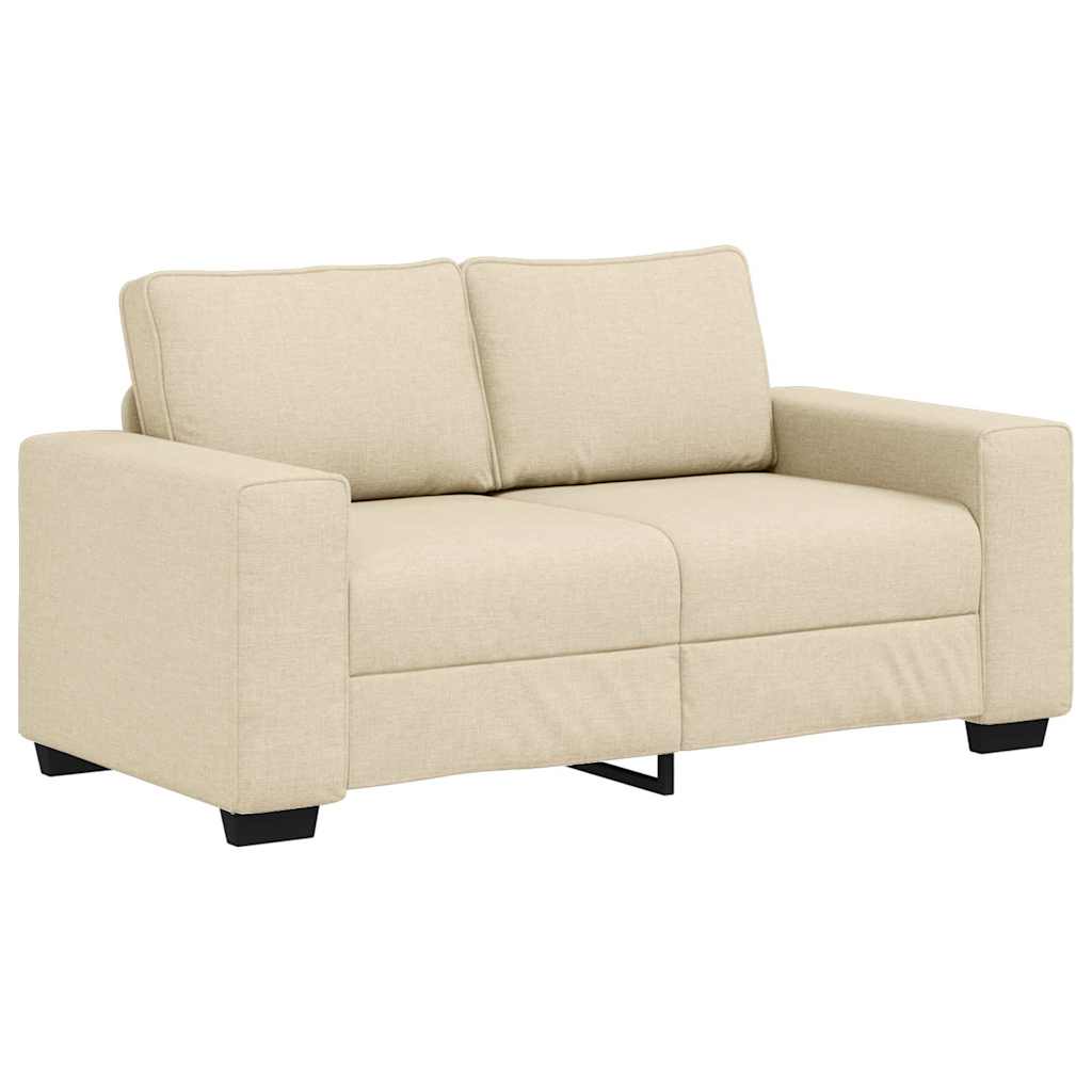 Conjunto de sofá de 3 peças com almofadas em tecido creme