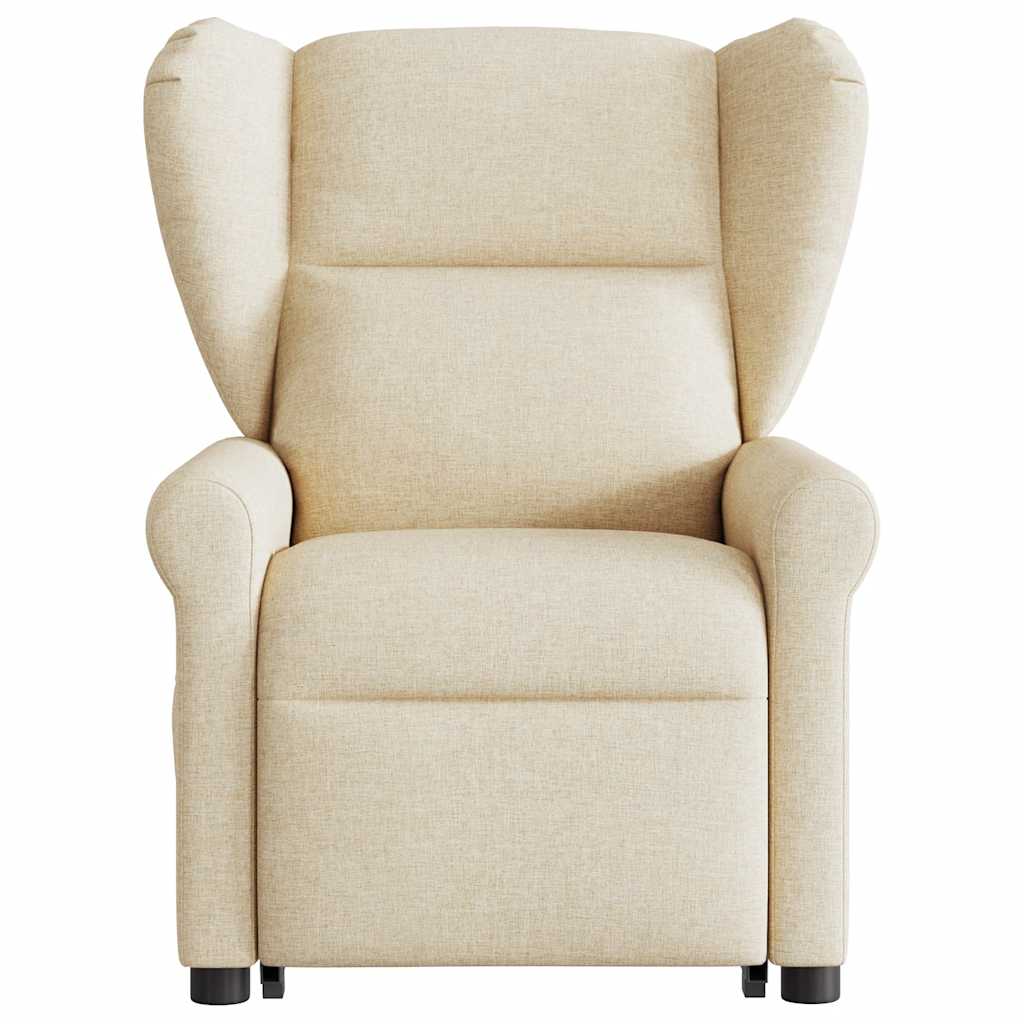 Poltrona elétrica elevatória massagens tecido creme