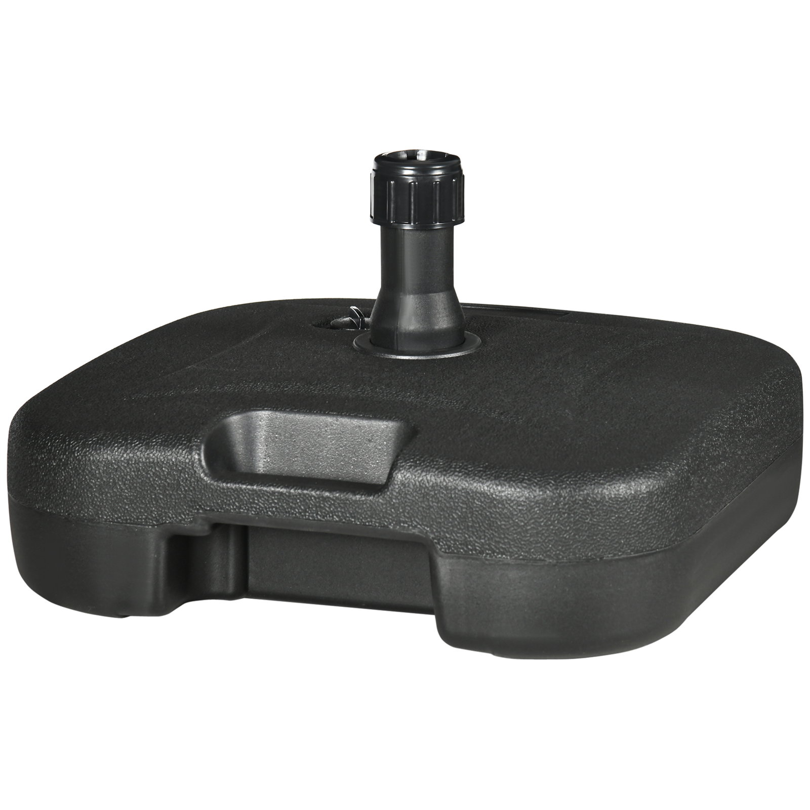 Base para chapéu de sol suporte para chapéu de sol recarregável com água ou areia HDPE 46x45x26cm preto