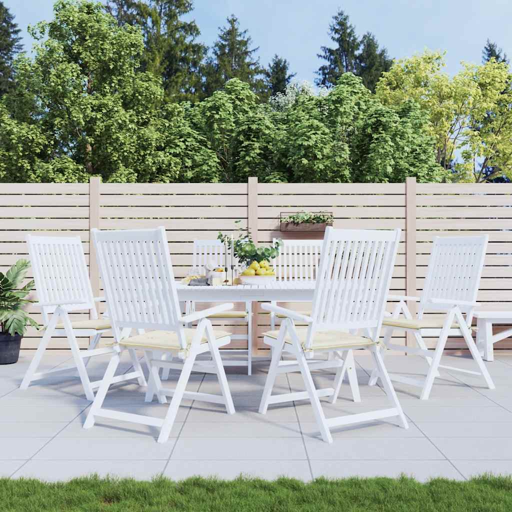 Almofadões p/ cadeiras jardim 6pcs 40x40x4 cm oxford cor creme