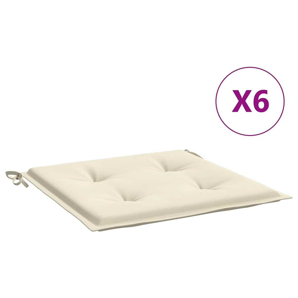Almofadões p/ cadeiras jardim 6pcs 40x40x4 cm oxford cor creme