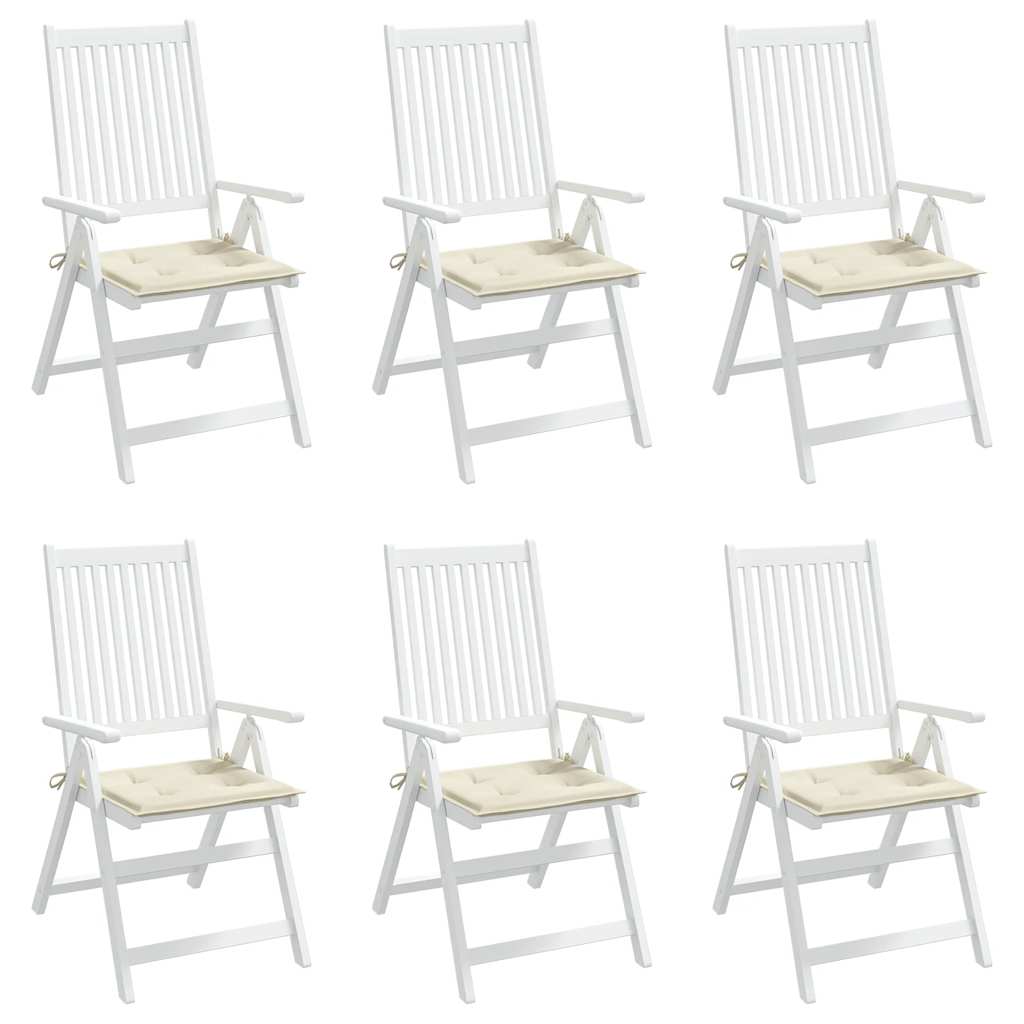 Almofadões p/ cadeiras jardim 6pcs 40x40x4 cm oxford cor creme