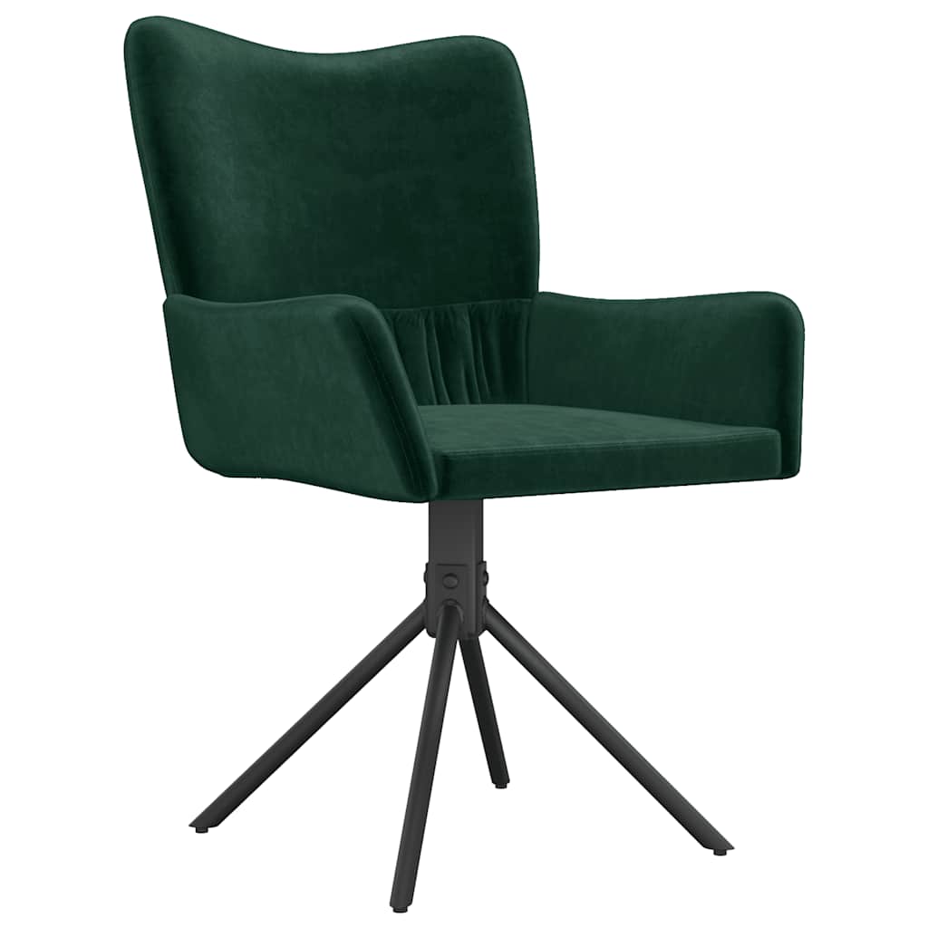 Cadeiras de jantar giratorias 2 pcs veludo verde-escuro