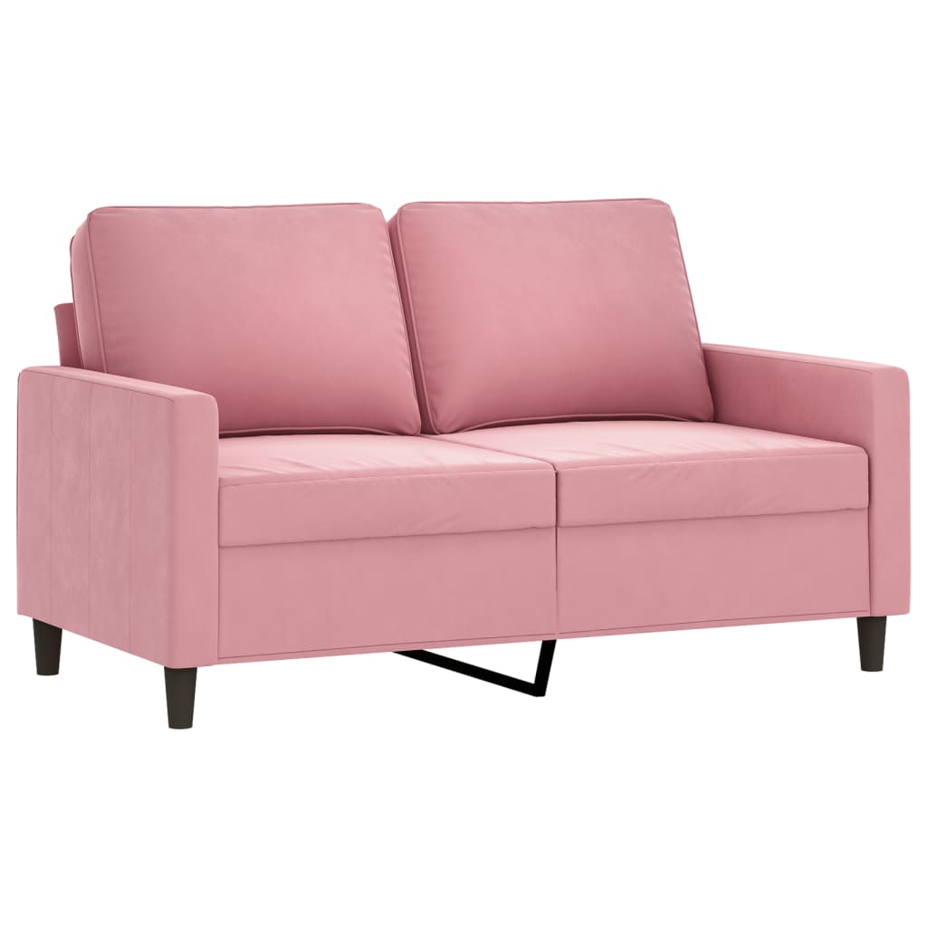 3 Pcs conjunto de sofás com almofadões veludo rosa