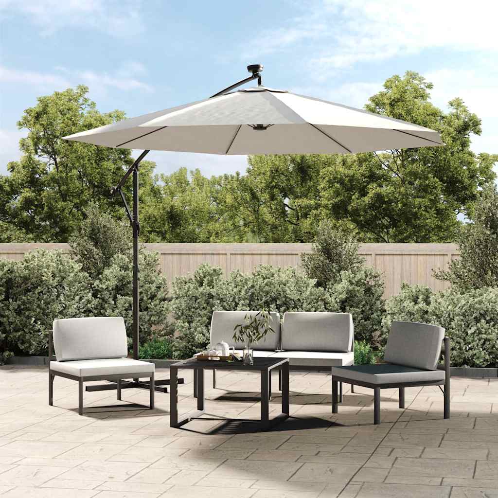 Tecido substituição p/ guarda-sol cantilever 300cm branco areia