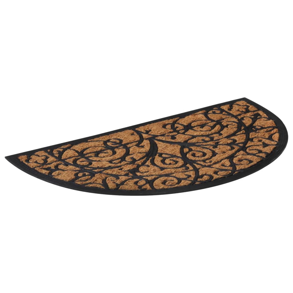 Tapete de porta semicircular 45x75 cm borracha e fibra de coco