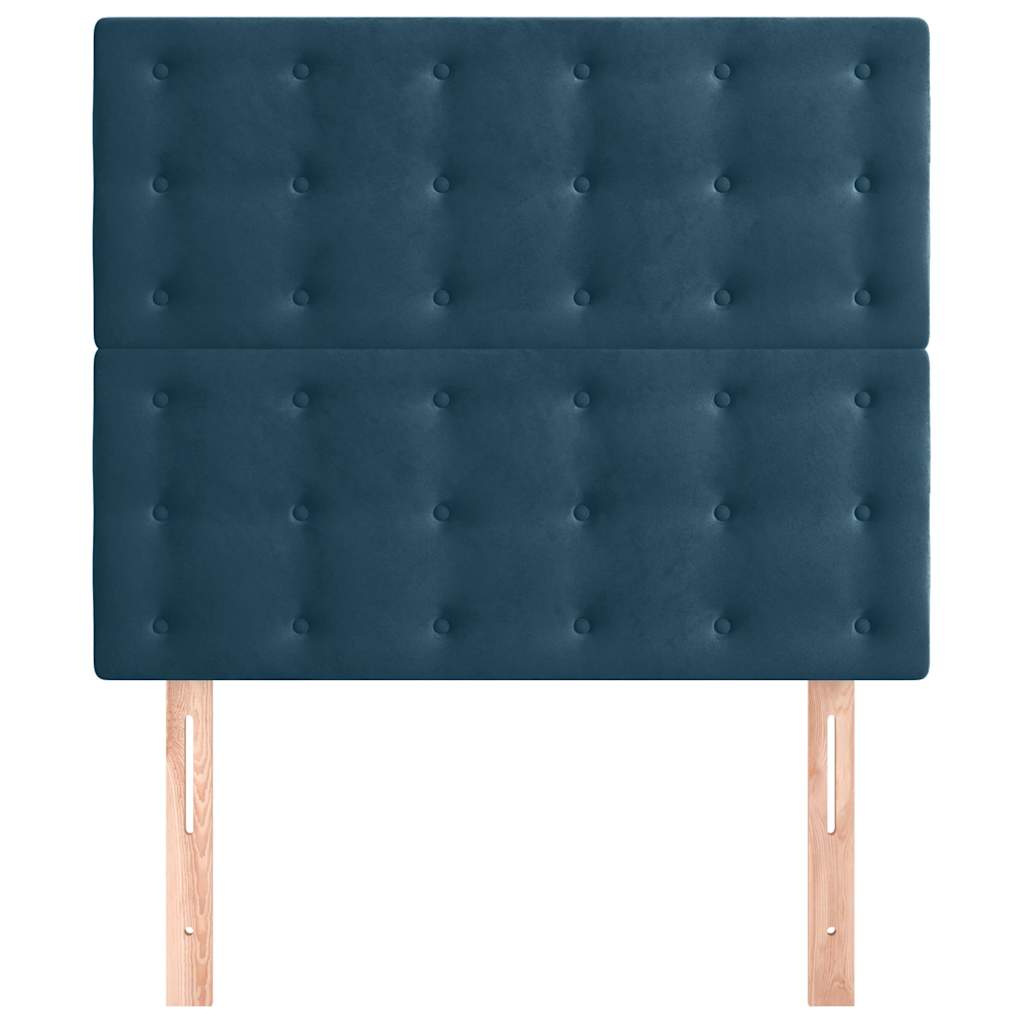 Cabeceira azul escuro 100x5x118/128 cm veludo