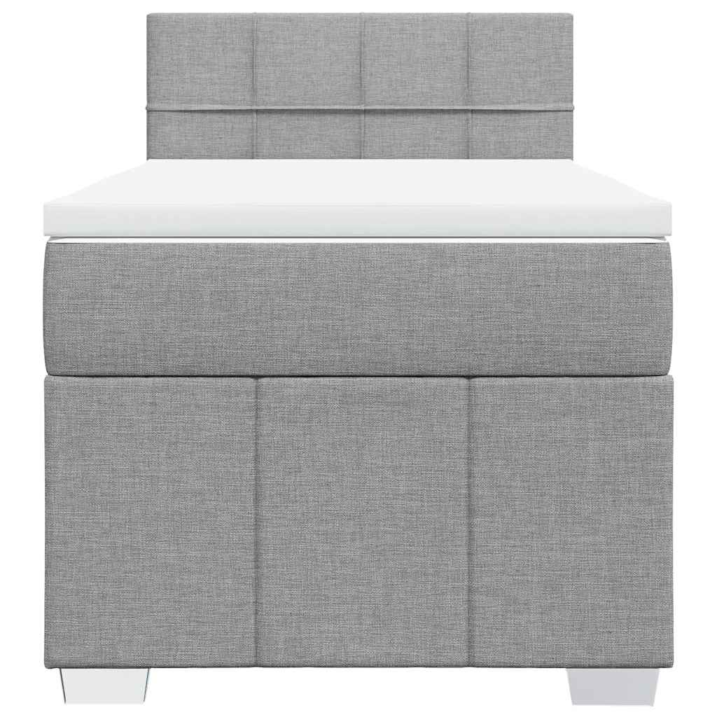 Cama com molas/colchão 80x200 cm tecido cinza-claro